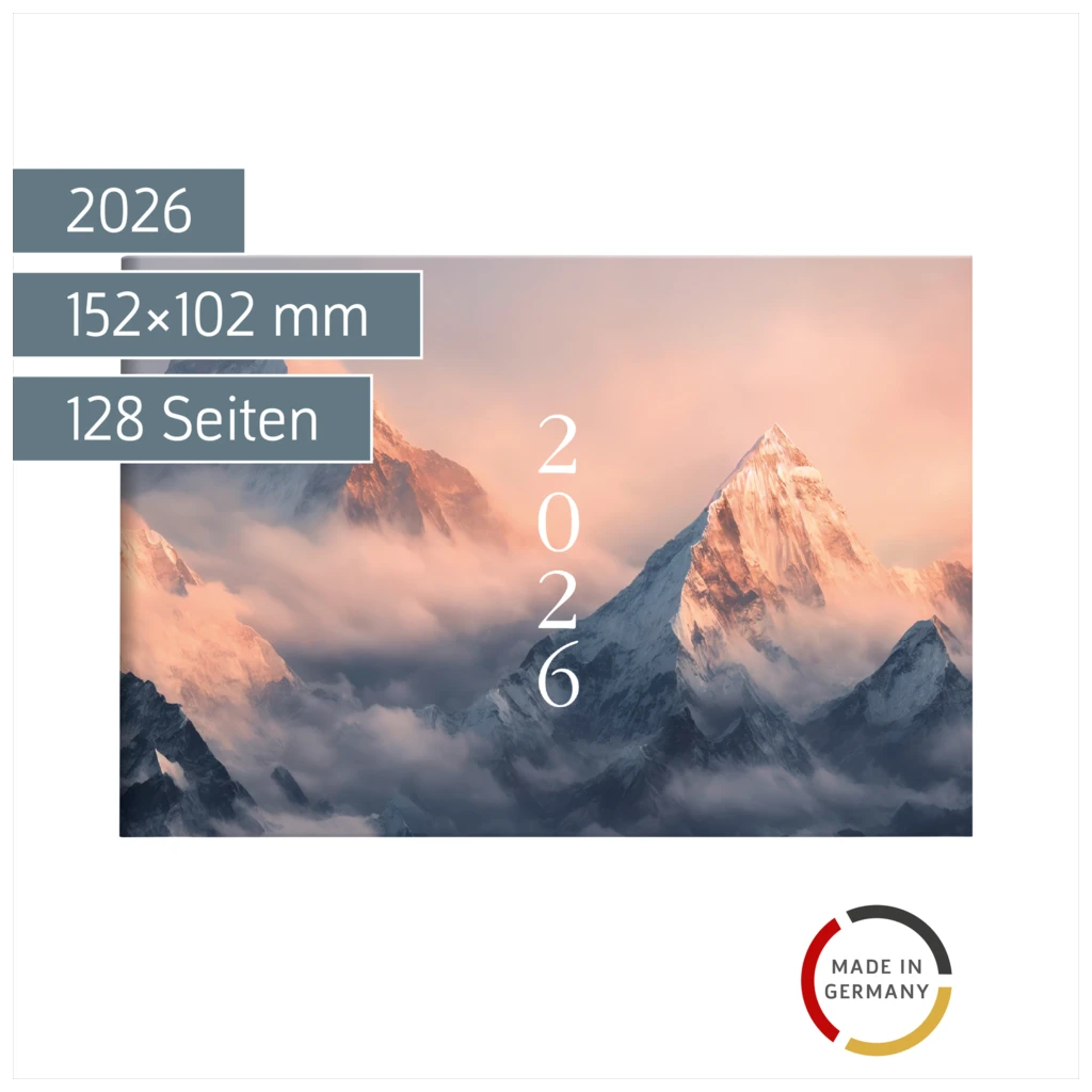 Taschenkalender Mod. Septimus 2026 „Mountain“ | A6 quer, Papier