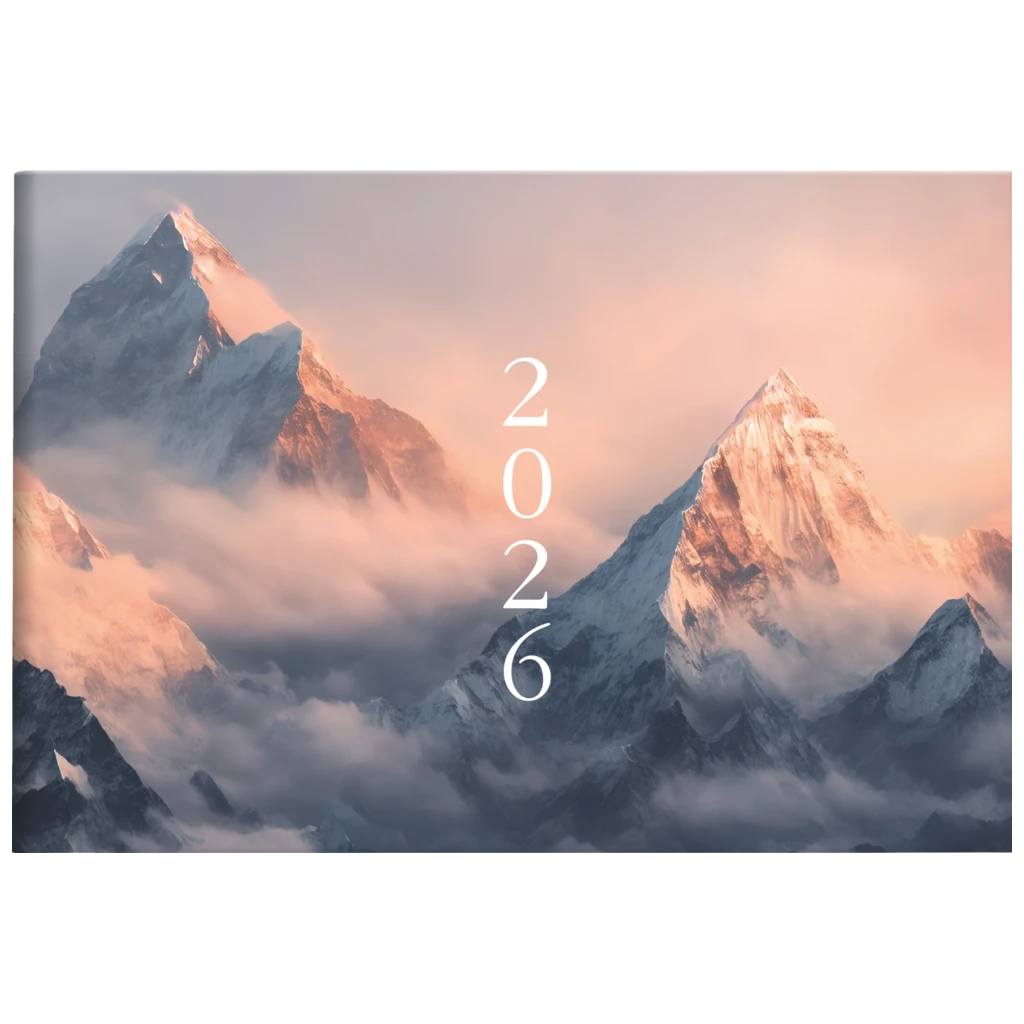 Taschenkalender Mod. Septimus 2026 „Mountain“ | A6 quer, Papier