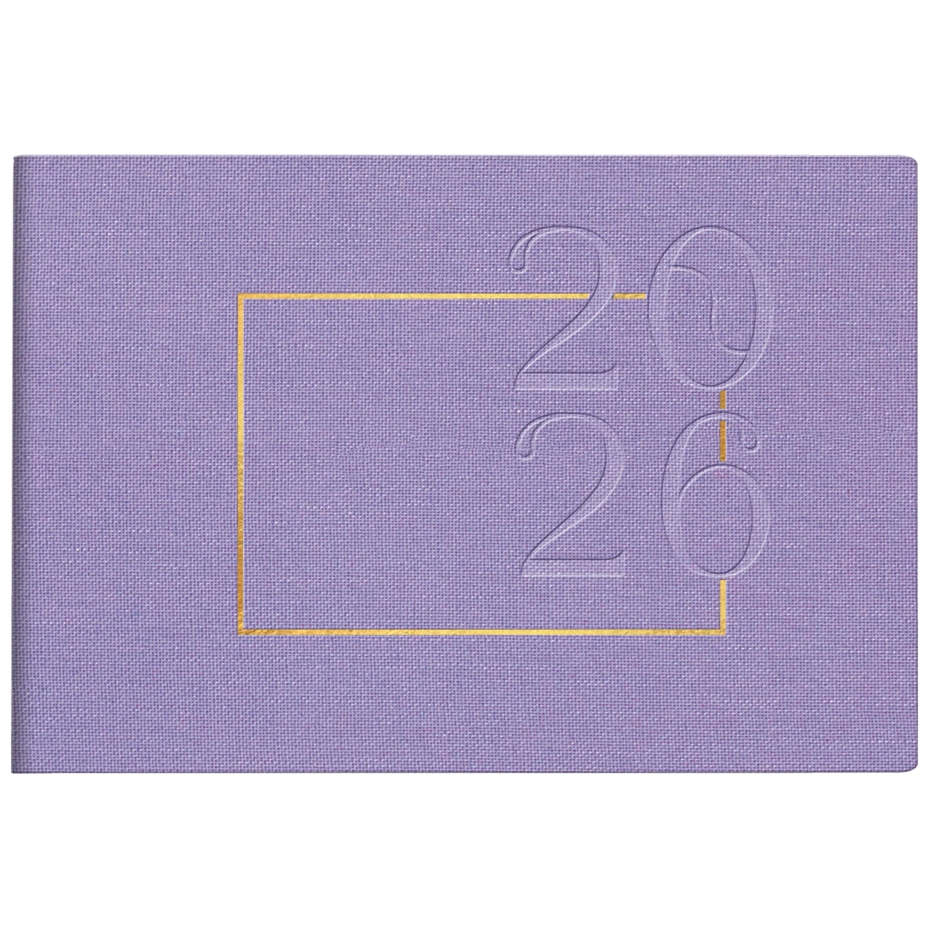 Taschenkalender Mod. Septimus 2026 „Lavender“ | A6 quer, Textil