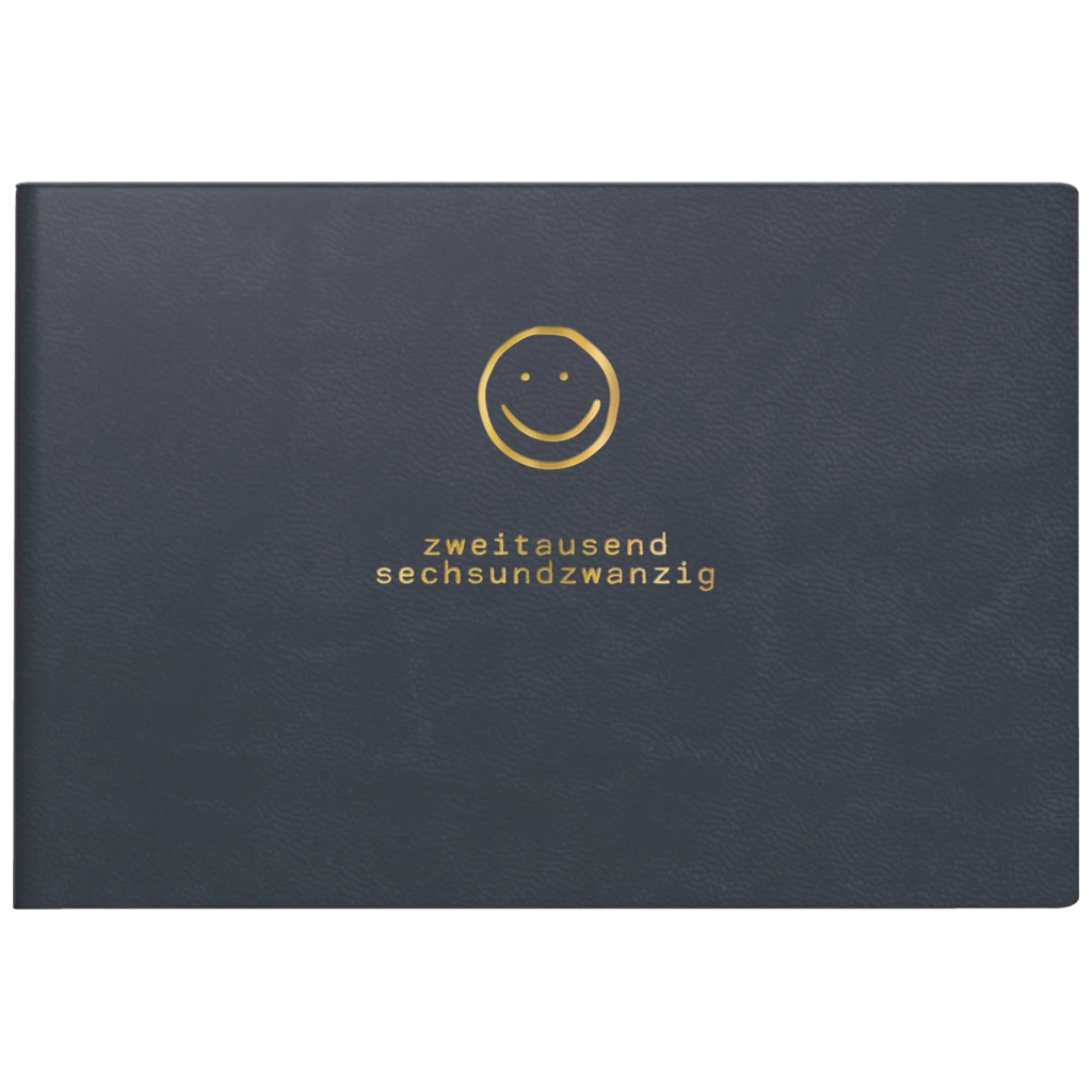 Taschenkalender Mod. Septimus 2026 „Smile“ | A6 quer, Kunstleder