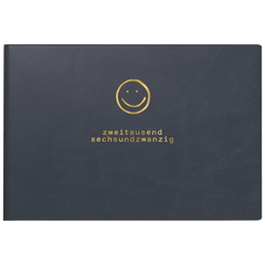 Taschenkalender Mod. Septimus 2026 „Smile“ | A6 quer, Kunstleder