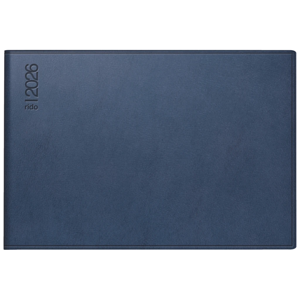 Taschenkalender Mod. Septimus 2026 | A6 quer, Kunststoff, dunkelblau