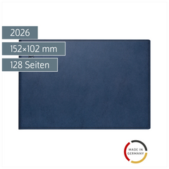 Taschenkalender Mod. Septimus 2026 | A6 quer, Kunststoff, dunkelblau