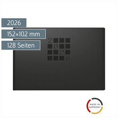 Taschenkalender Mod. Septimus 2026 | A6 quer, Papier, schwarz