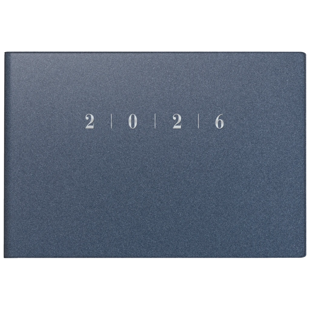 Taschenkalender Mod. Septimus 2026 | A6 quer, Kunststoff, blau