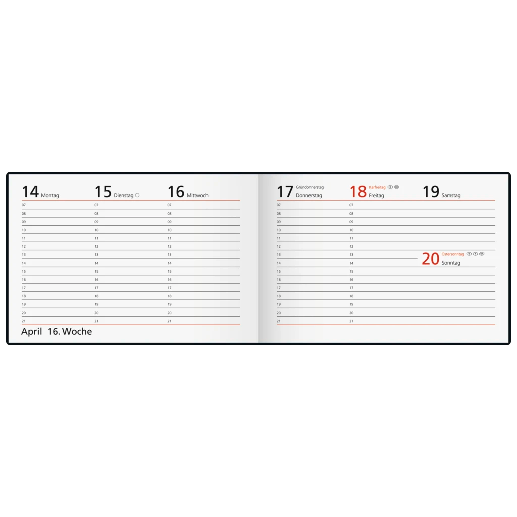 Taschenkalender Mod. Septimus '25 | A6 quer, Kunststoff, grau