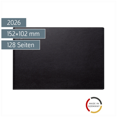 Taschenkalender Mod. Septimus 2026 | A6 quer, Kunstleder, schwarz