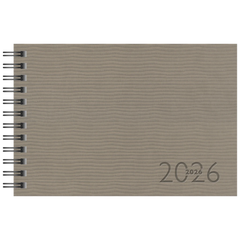 Taschenkalender Mod. Septimus 2026 | A6 quer, Kunstleder, grau