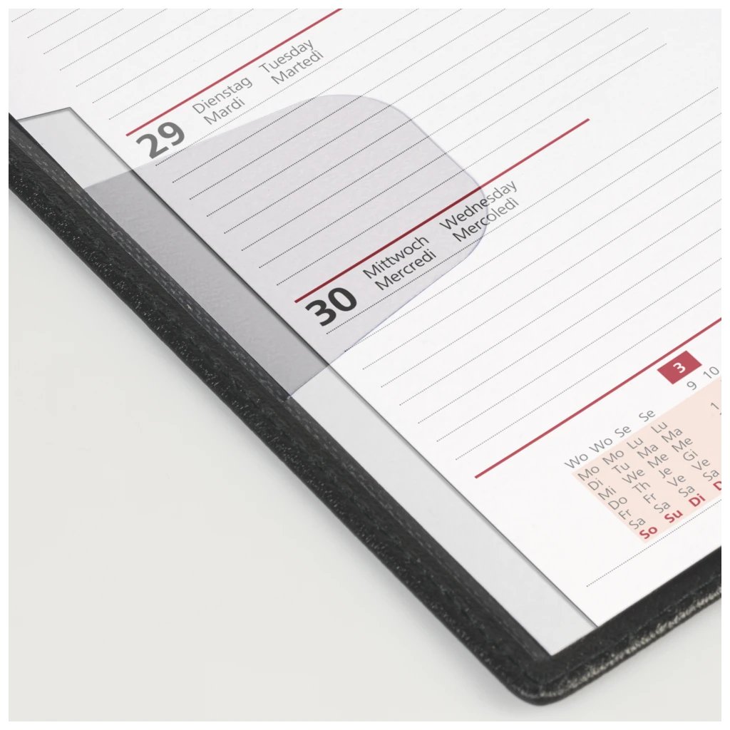 Taschenkalender Mod. Taschenplaner int. 2027 | A6, Kunstleder, schwarz