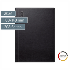 Taschenkalender Mod. perfect/Technik I 2026 | A6, Kunstleder, schwarz