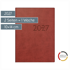Taschenkalender Mod. perfect/Technik I 2027 | A6, Kunstleder, bordeaux