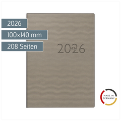 Taschenkalender Mod. perfect/Technik I 2026 | A6, Kunstleder, grau