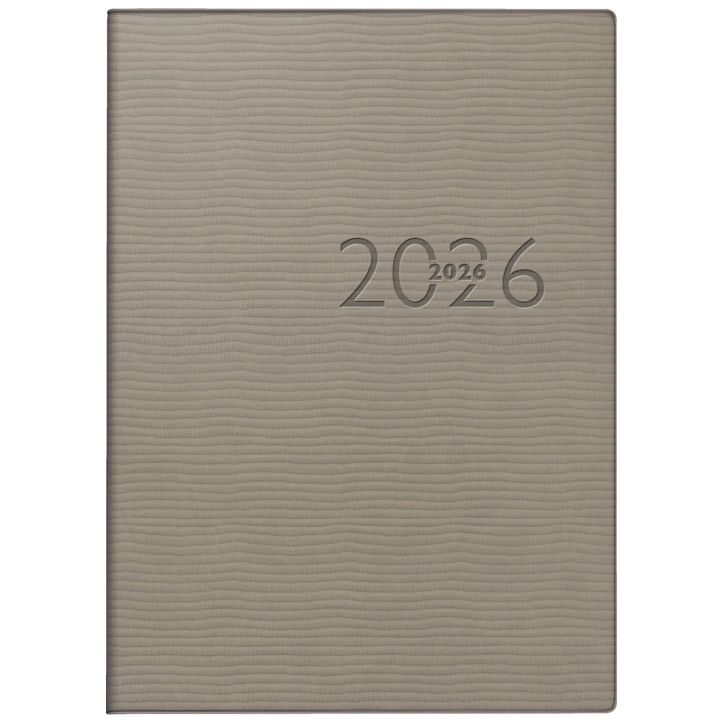 Taschenkalender Mod. perfect/Technik I 2026 | A6, Kunstleder, grau