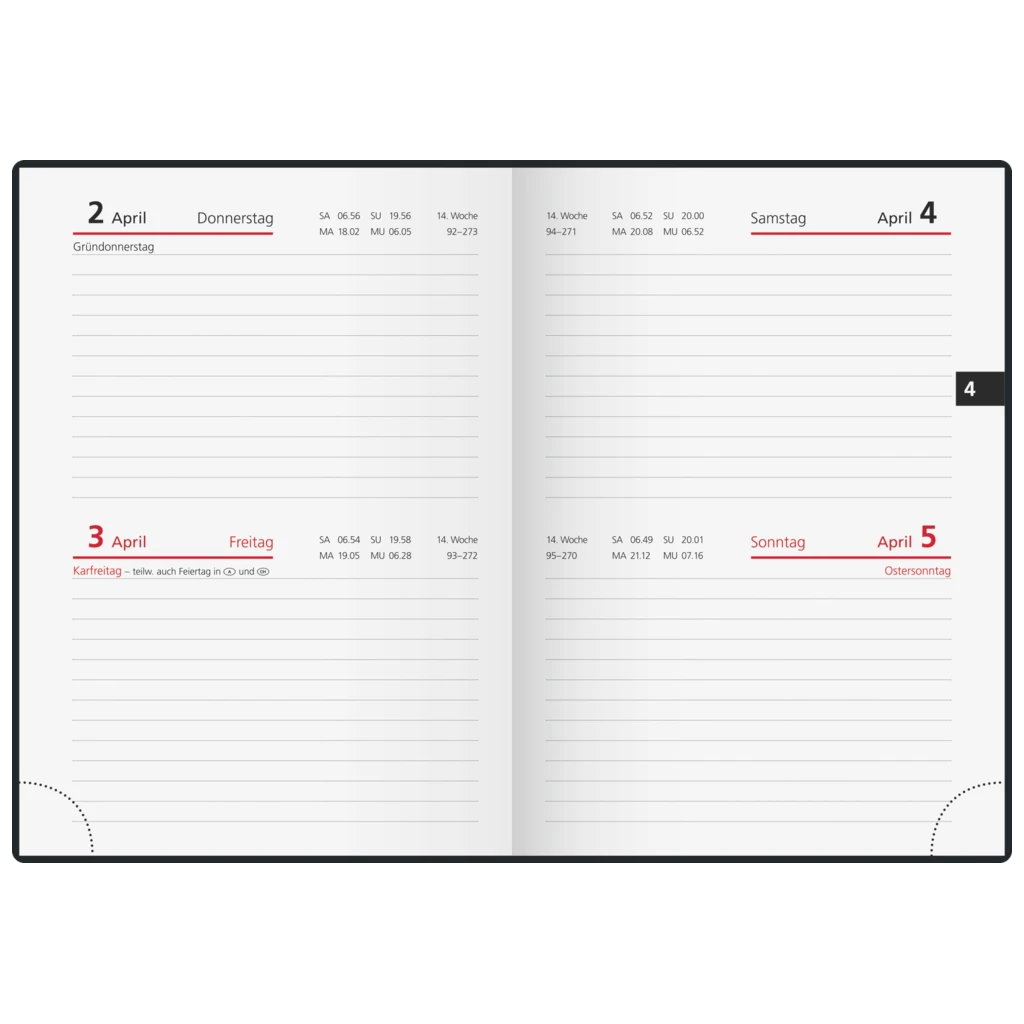 Taschenkalender Mod. Technik II 2026 | A6, Kunststoff, schwarz