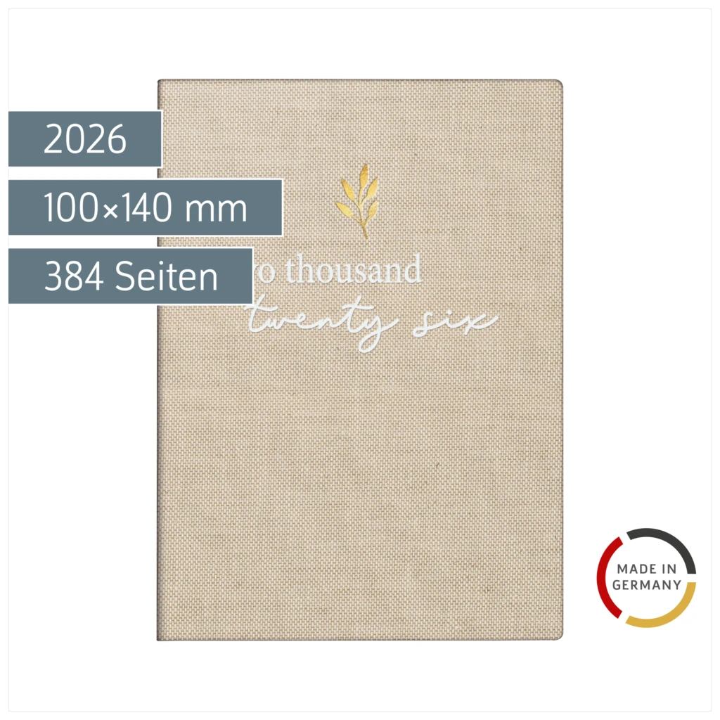 Taschenkalender Mod. Technik III 2026 „Icecoffee“ | A6, Textil