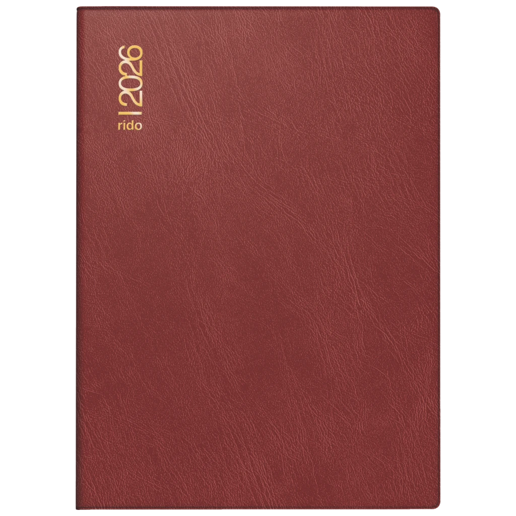 Taschenkalender Mod. Technik III '26 | A6, Kunststoff, bordeaux