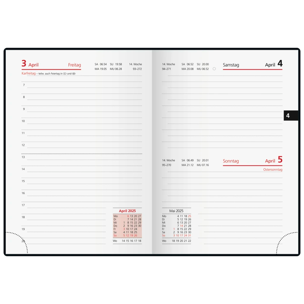 Taschenkalender Mod. Technik III '25 | A6, Kunststoff, schwarz