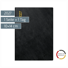 Taschenkalender Mod. Technik III 2027 | A6, Kunststoff, schwarz