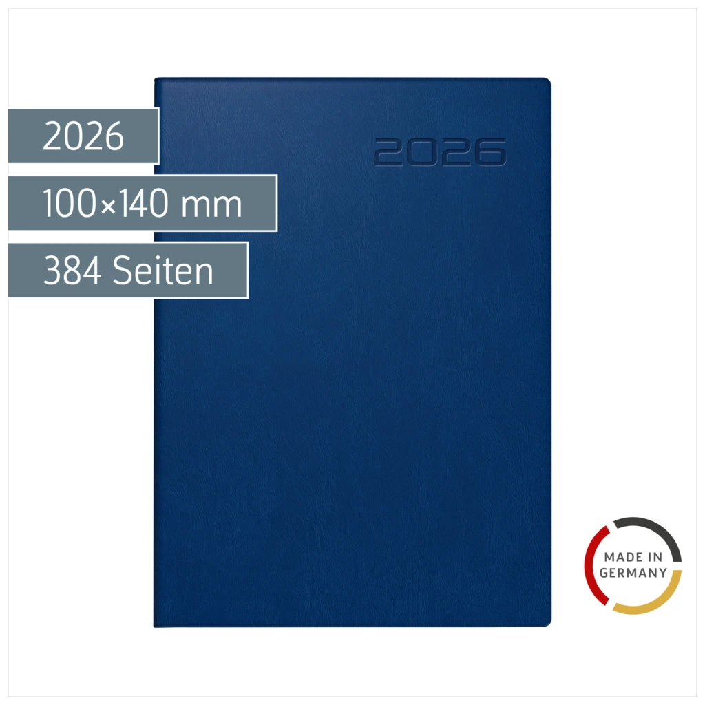 Taschenkalender Mod. Technik III 2026 | A6, Kunstleder, dunkelblau