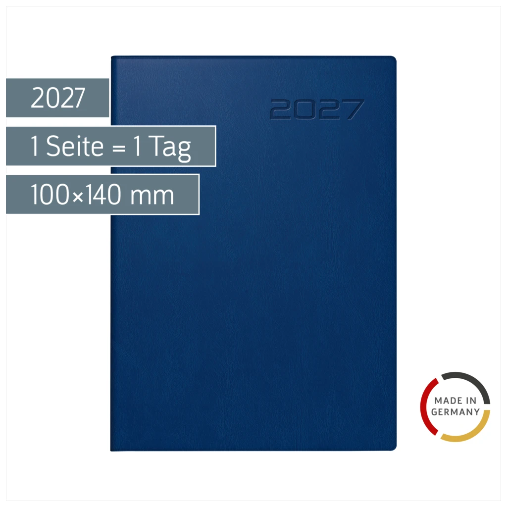 Taschenkalender Mod. Technik III 2027 | A6, Kunstleder, dunkelblau