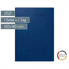 Taschenkalender Mod. Technik III 2027 | A6, Kunstleder, dunkelblau