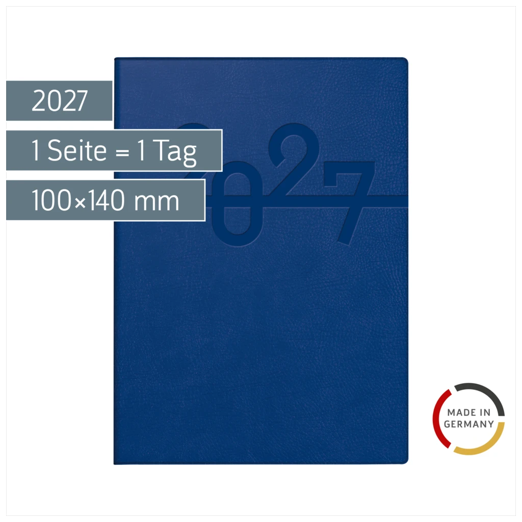 Taschenkalender Mod. Technik III 2027 | A6, Kunstleder, blau