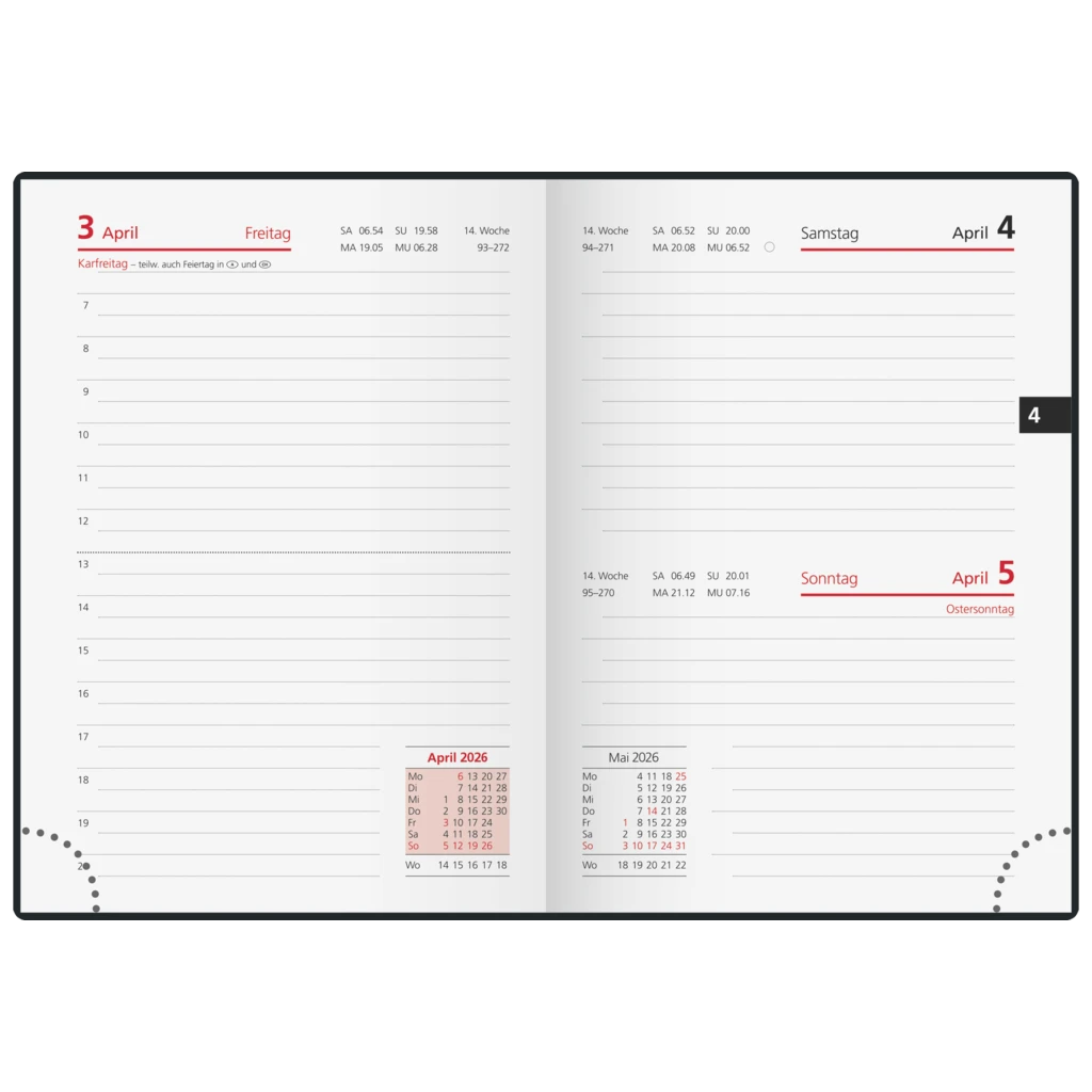 Taschenkalender Mod. Technik III 2026 „Carbon“ | A6, Kunstleder