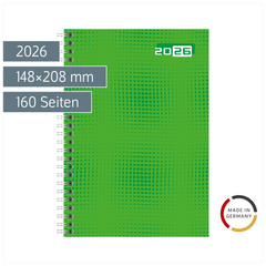Buchkalender Mod. futura 2 2026 | A5, Papier, grün