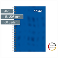 Buchkalender Mod. futura 2 2026 | A5, Papier, blau