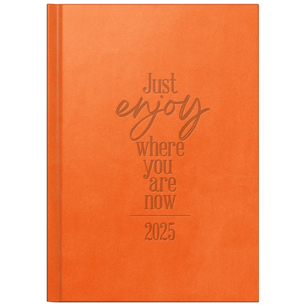 Buchkalender Mod. futura 2 '25 „Just Enjoy“ | A5, Kunstleder