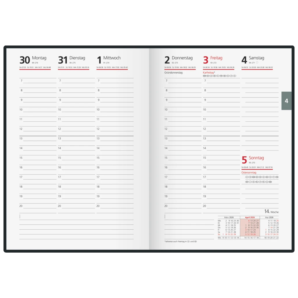 Buchkalender Mod. futura 2 2026 „Blossom“ | A5, Kunstleder