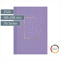 Buchkalender Mod. futura 2 2026 „Lavender“ | A5, Textil