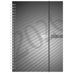 Buchkalender Mod. futura 2 2026 | A5, Kunststoff, anthrazit