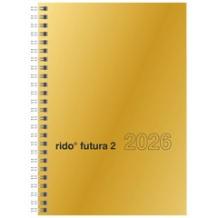 Buchkalender Mod. futura 2 2026 | A5, Karton, gold