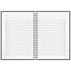 Buchkalender Premium Young Line 2026 „Marble“ | A5, Papier