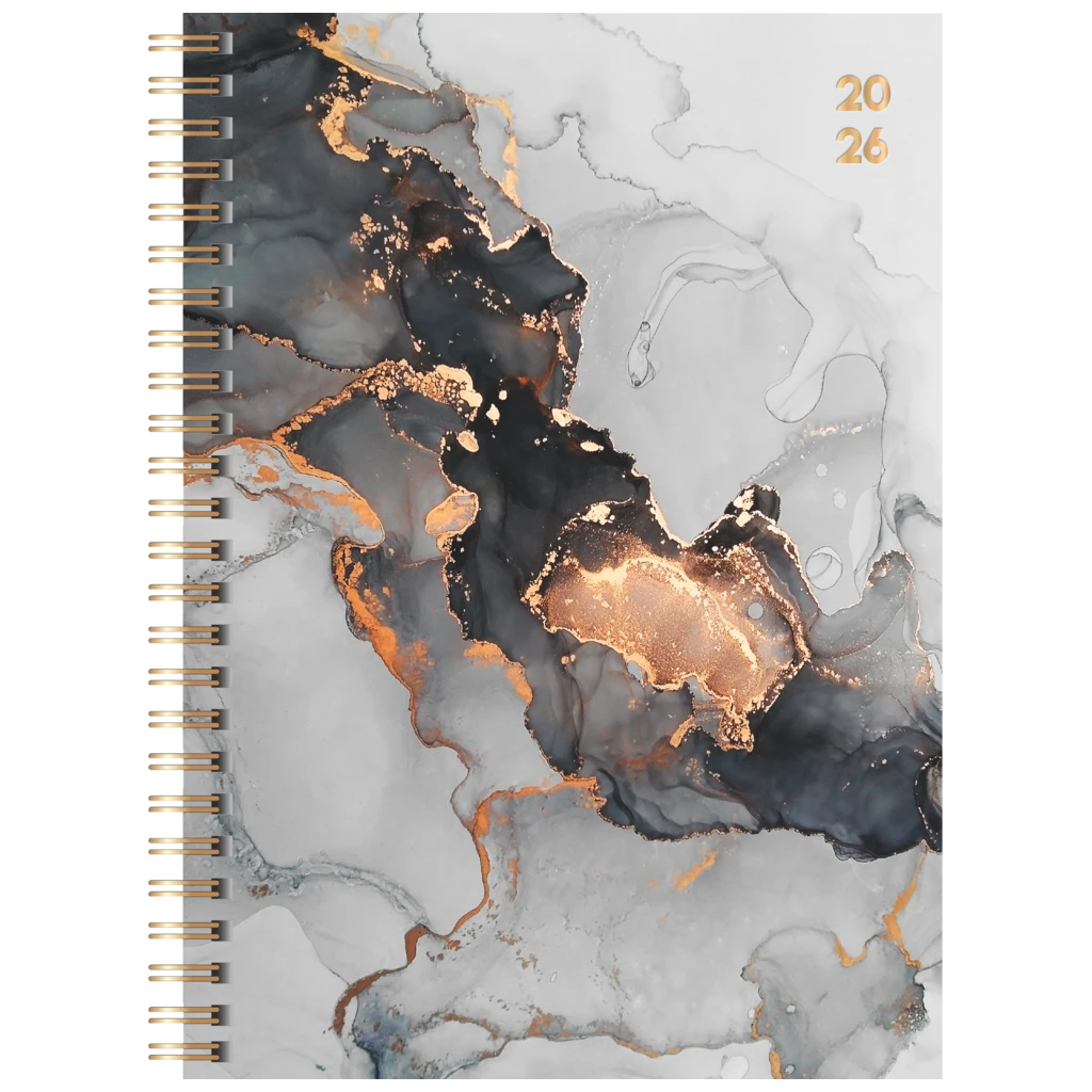 Buchkalender Premium Young Line 2026 „Marble“ | A5, Papier