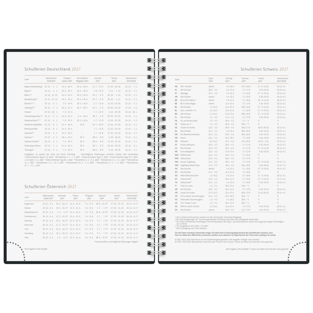 Buchkalender Premium Young Line 2027 „Marble“ | A5, Papier