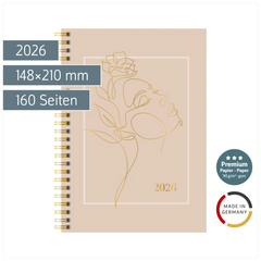 Buchkalender Premium Young Line 2026 „One Line“ | A5, Papier