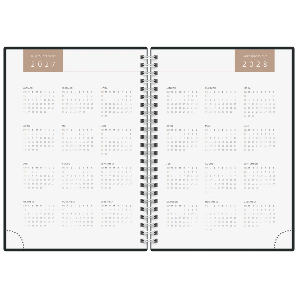 Buchkalender Premium Young Line 2027 „Yoga“ | A5, Papier