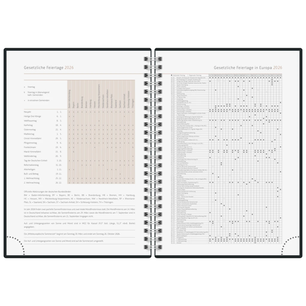 Buchkalender Premium Young Line 2026 „Focus“ | A5, Karton