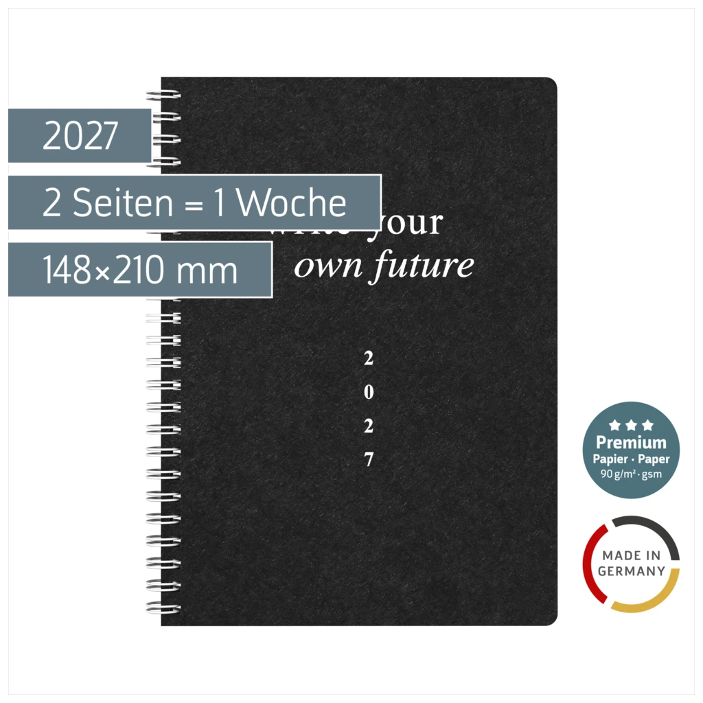 Buchkalender Premium Young Line 2027 „Future“ | A5, Karton