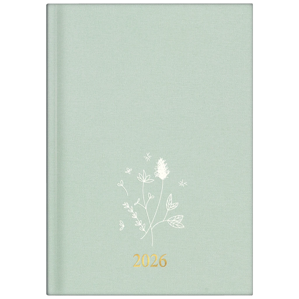 Buchkalender Premium Young Line 2026 „Wild Flowers“ | A5, Textil