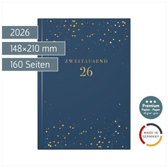 Buchkalender Premium Young Line 2026 „Starry Night“ | A5, Kunstleder