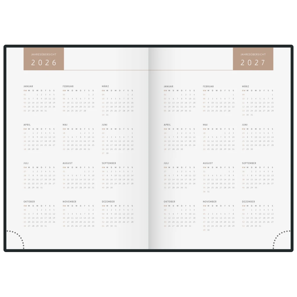 Buchkalender Premium Young Line 2026 „Starry Night“ | A5, Kunstleder