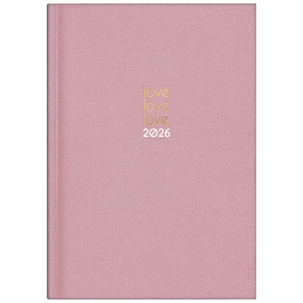 Buchkalender Premium Young Line 2026 „Love“ | A5, Textil