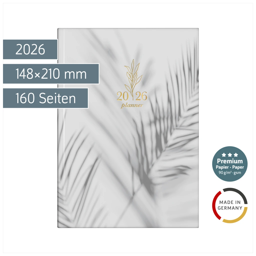 Buchkalender Premium Young Line 2026 „Shadows“ | A5, Papier