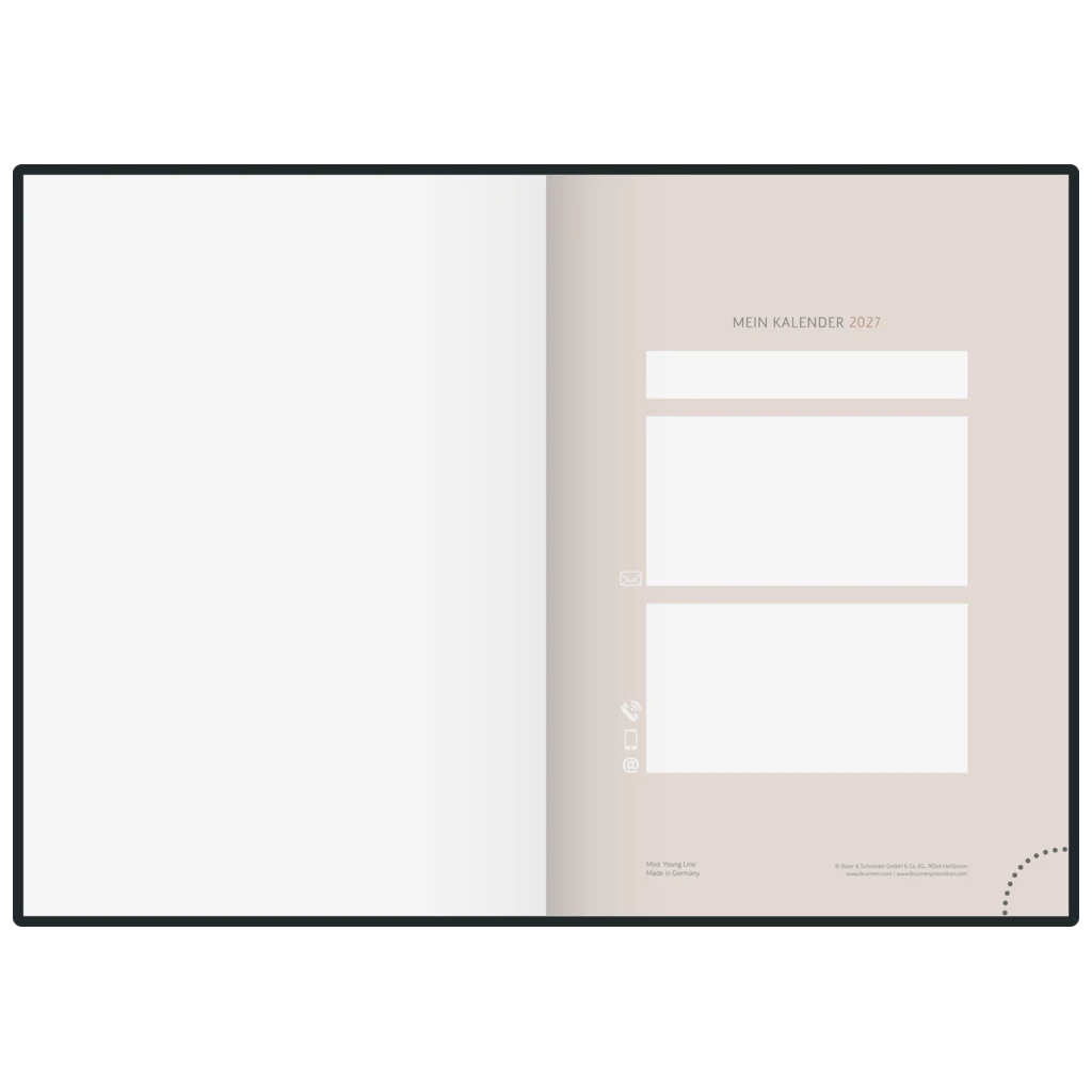 Buchkalender Premium Young Line 2027 „Greeny“ | A5, Papier
