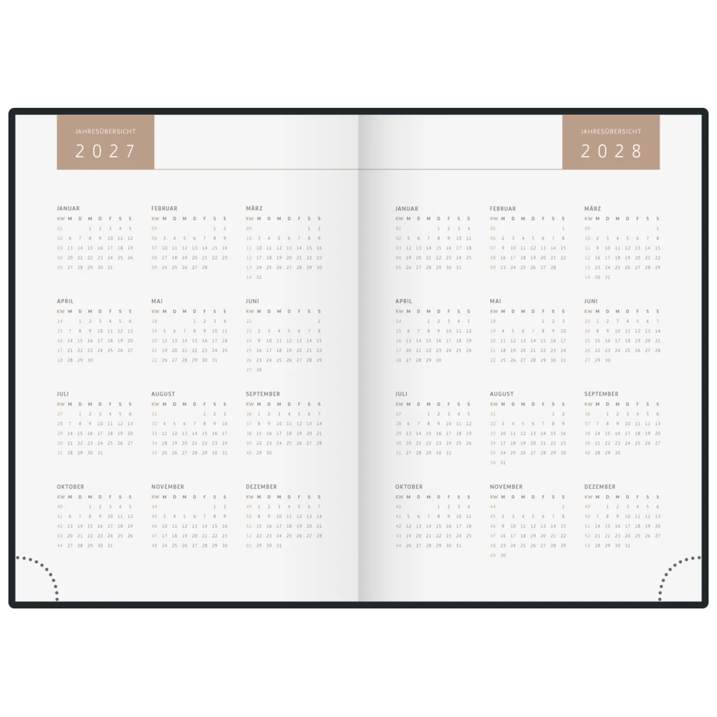 Buchkalender Premium Young Line 2027 „Greeny“ | A5, Papier