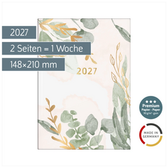 Buchkalender Premium Young Line 2027 „Bloom“ | A5, Papier