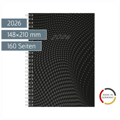 Buchkalender Mod. Timing 1 2026 | A5, Kunststoff, schwarz